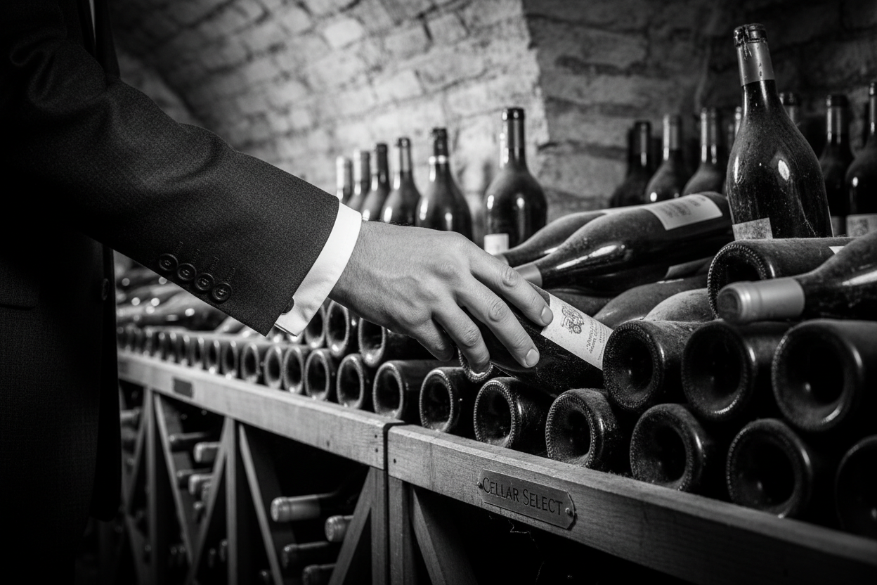 Sommelier con botellas de vino — selección curada por sommeliers Cava Charmat