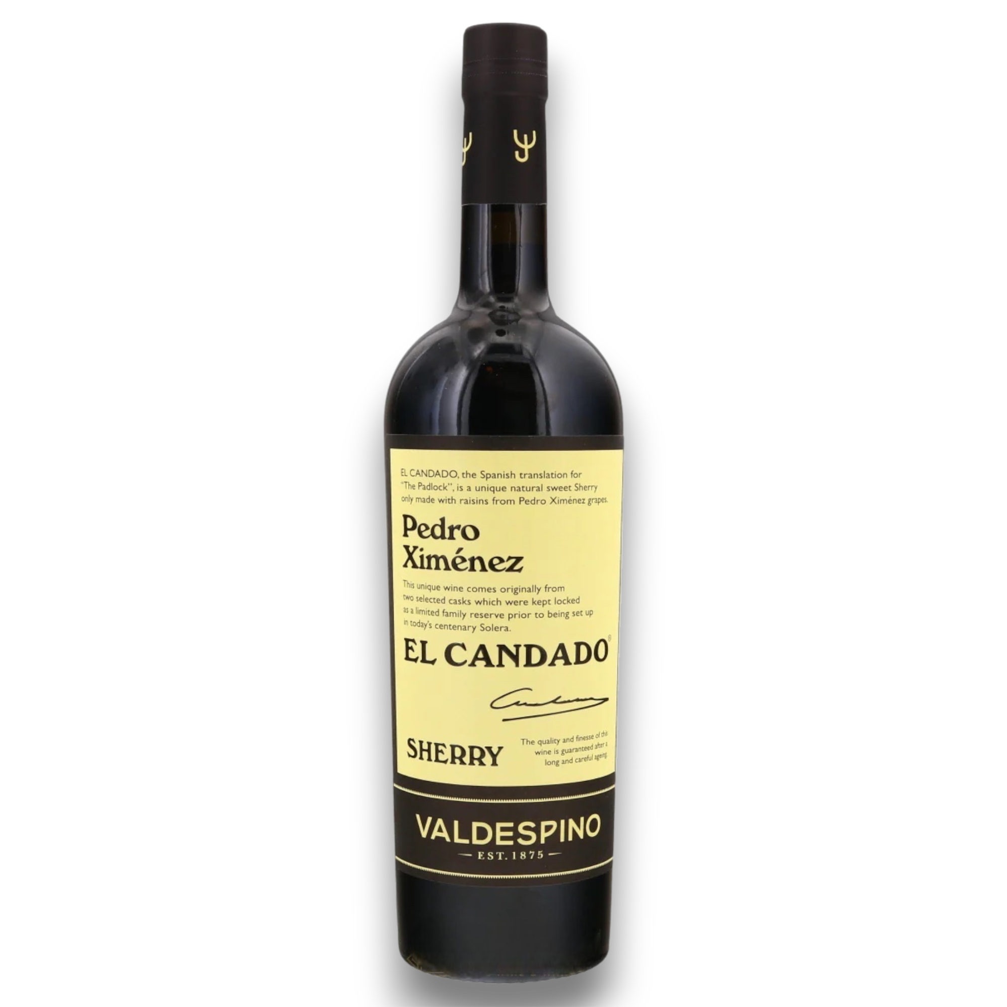 Botella de Pedro Ximenez El Candado, Fortificados de Jerez, España