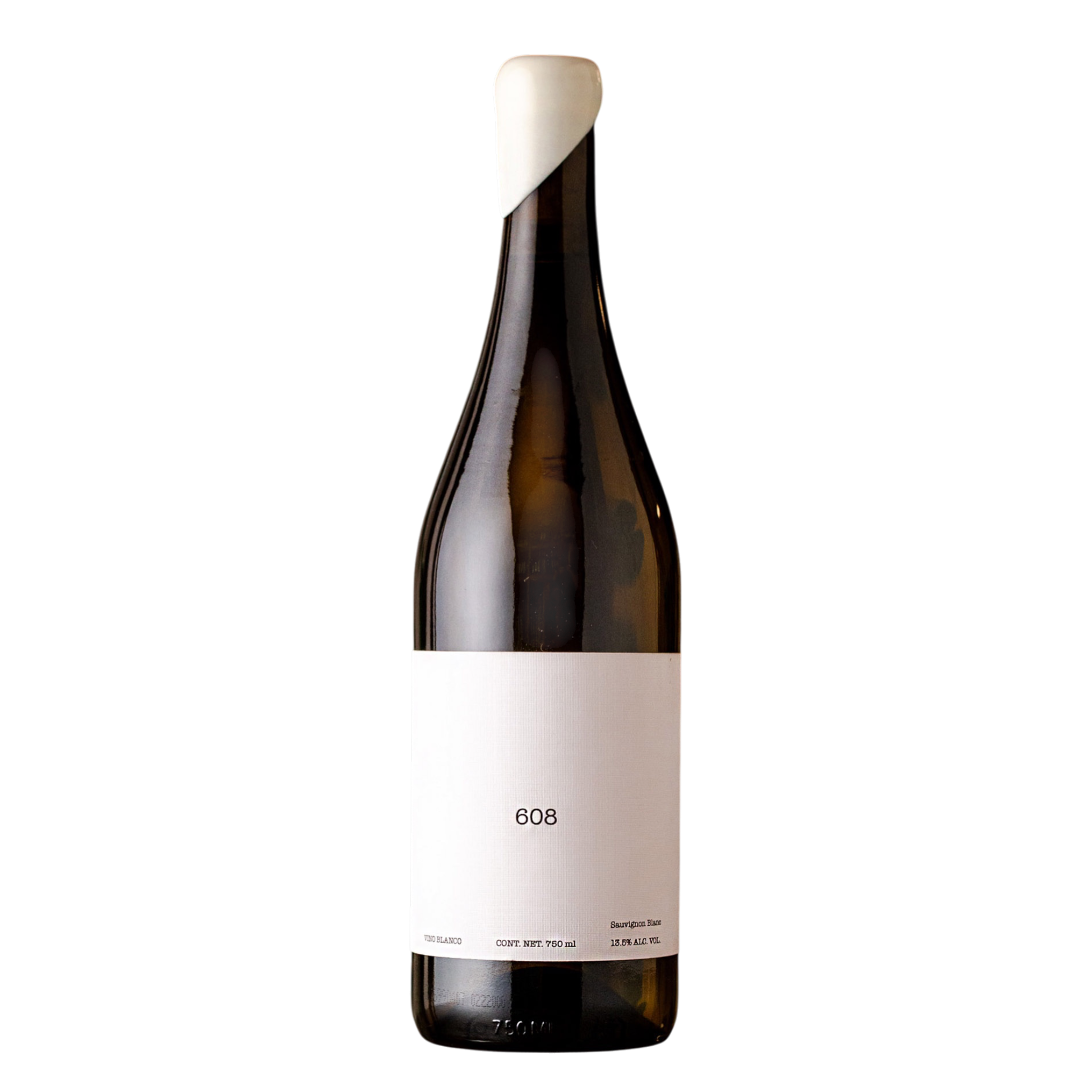 Botella de 608 Sauvignon Blanc, vino blanco mexicano del Valle de Guadalupe