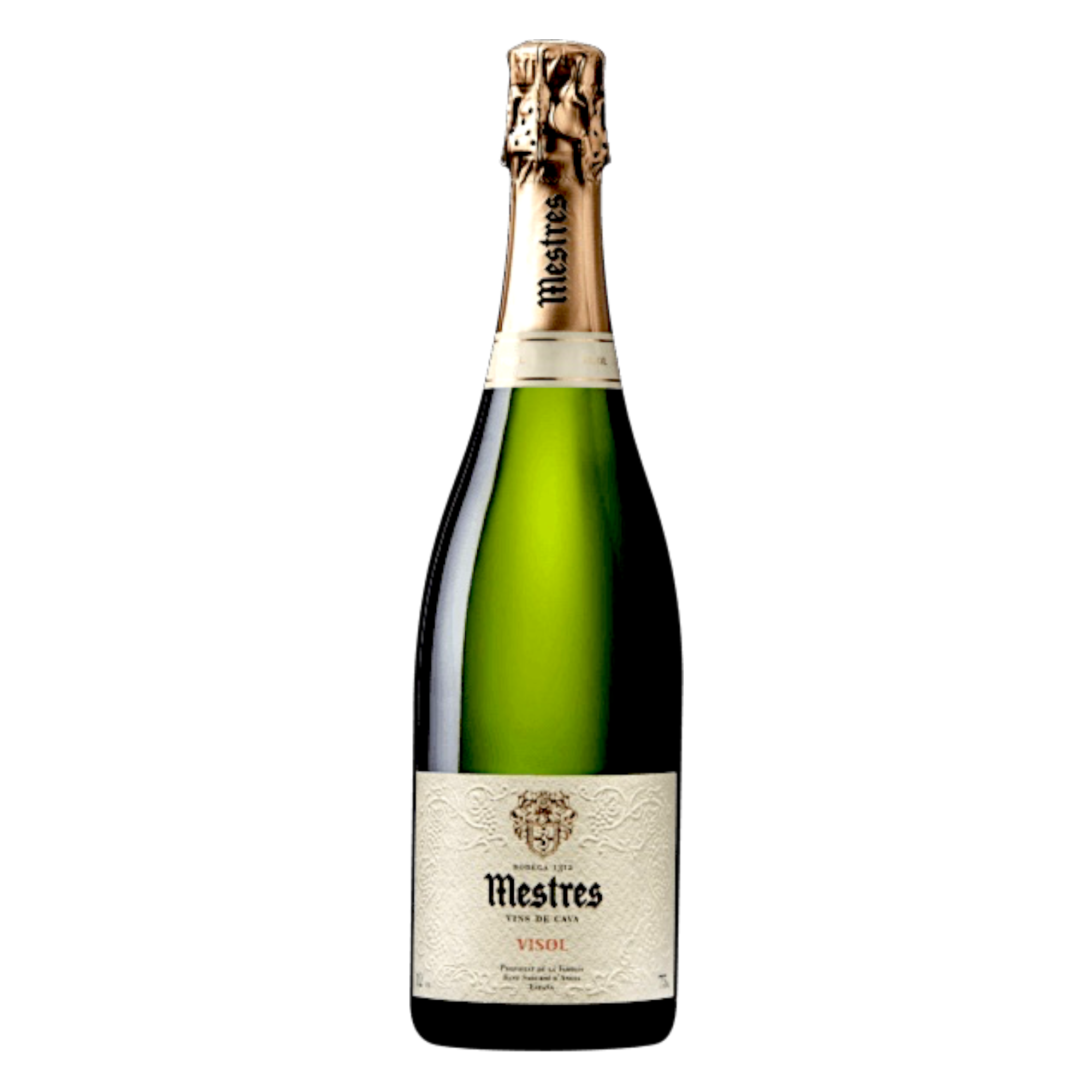 Botella de Mestres Visol, vino espumoso de Cava de Cava, España