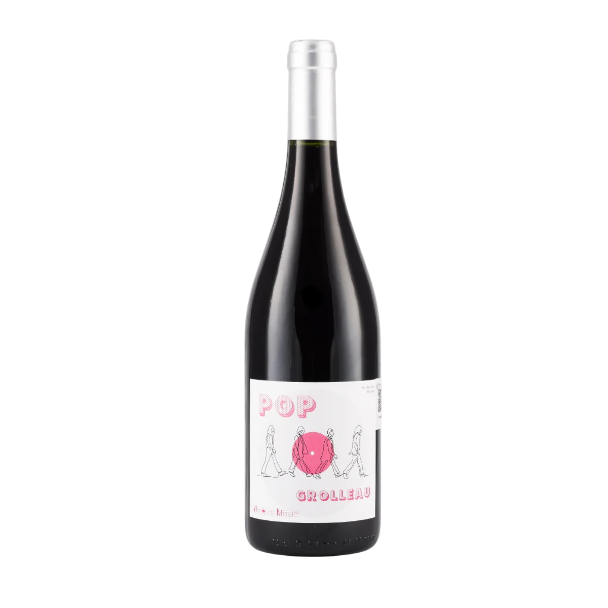 Botella de Wine Is Music Pop, vino tinto de Francia