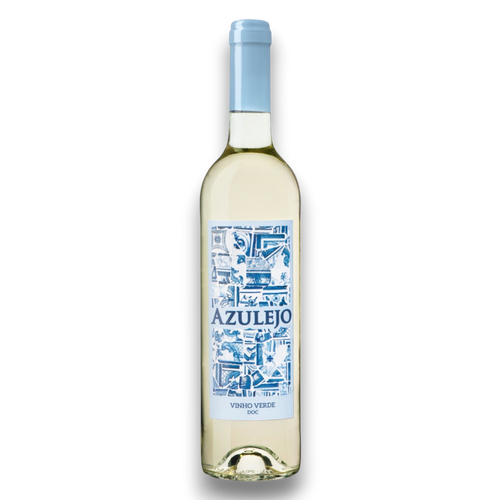 Botella de Azulejo Alvarinho Vinho Verde, vino blanco