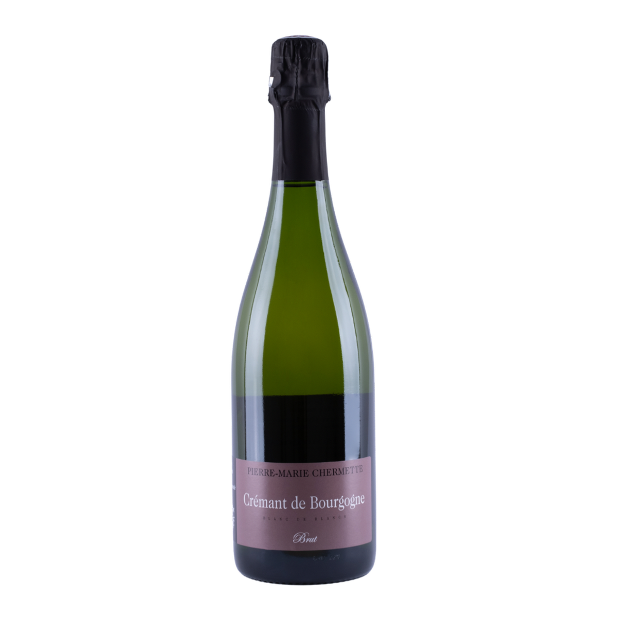 Botella de Crémant De Bourgogne Pierre‑Marie Chermette, vino espumoso de Pinot Noir de Borgoña, Francia