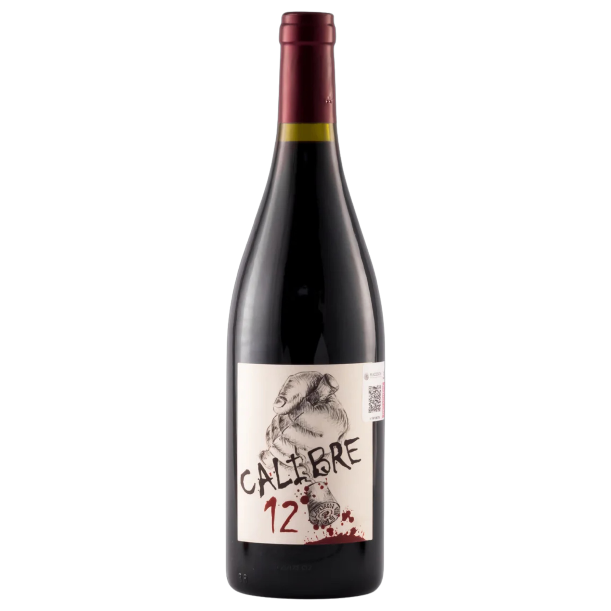 Botella de Calibre 12, vino tinto de Francia