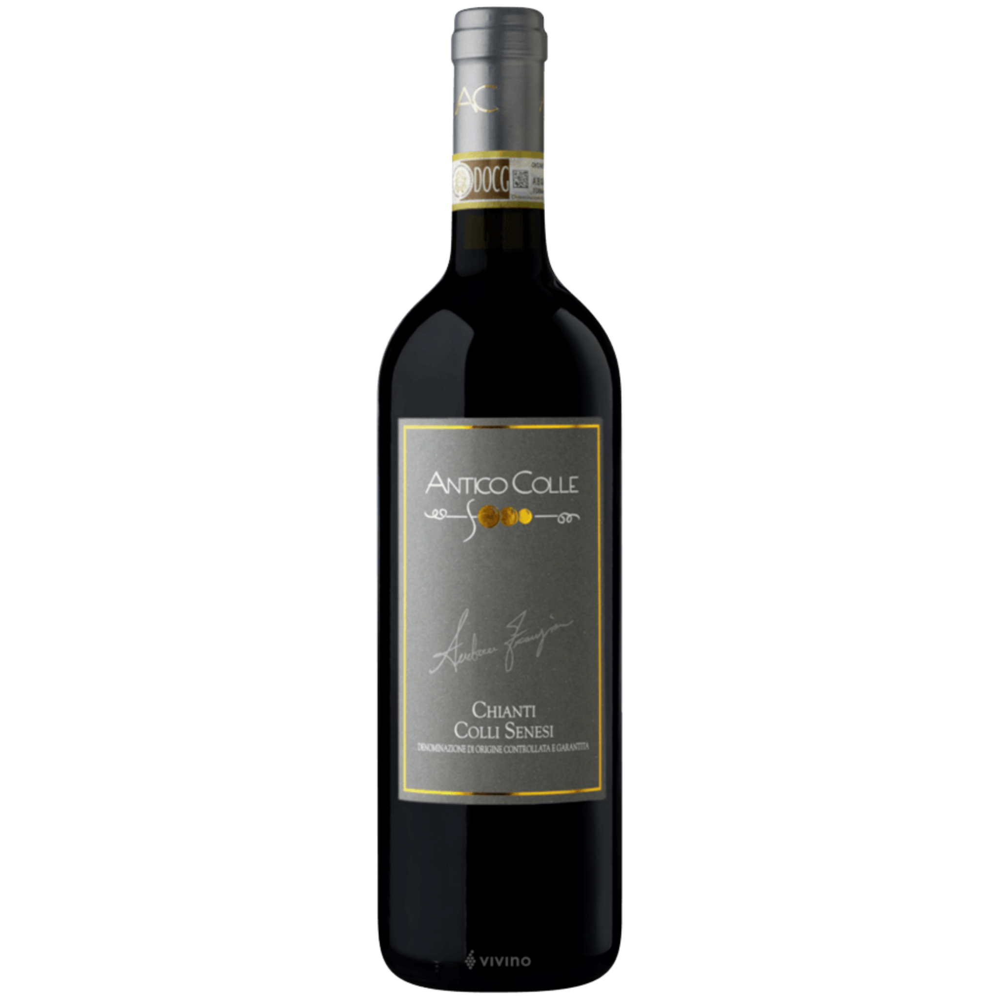 Botella de Chianti Colli Senesi Antico Colle, vino tinto de Sangiovese de Toscana, Italia