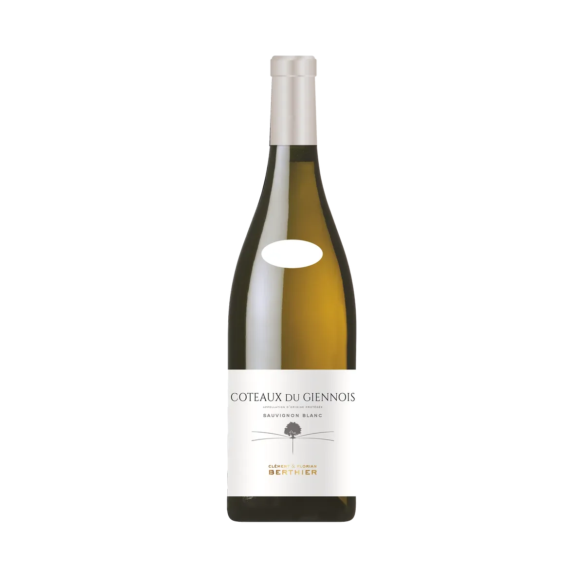 Botella de Coteaux Du Giennois Berthier, vino blanco de Sauvignon Blanc de Francia