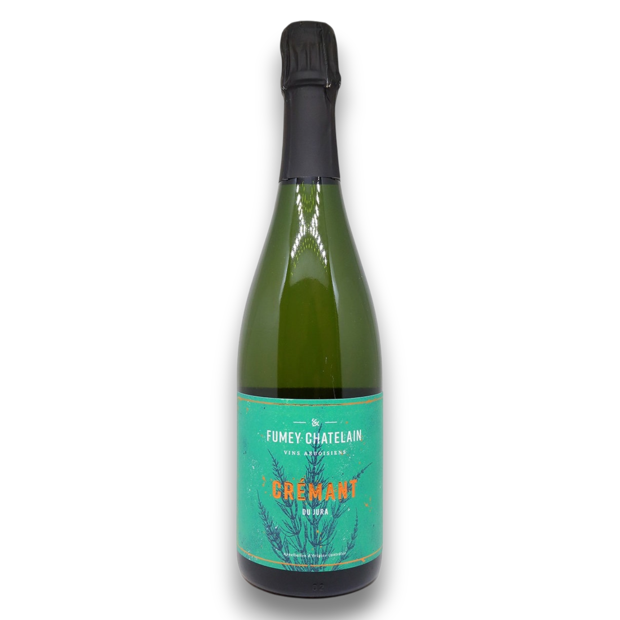 Botella de Fumey -Chatelain Crémant Du Jura Brut Nature, vino espumoso de Francia