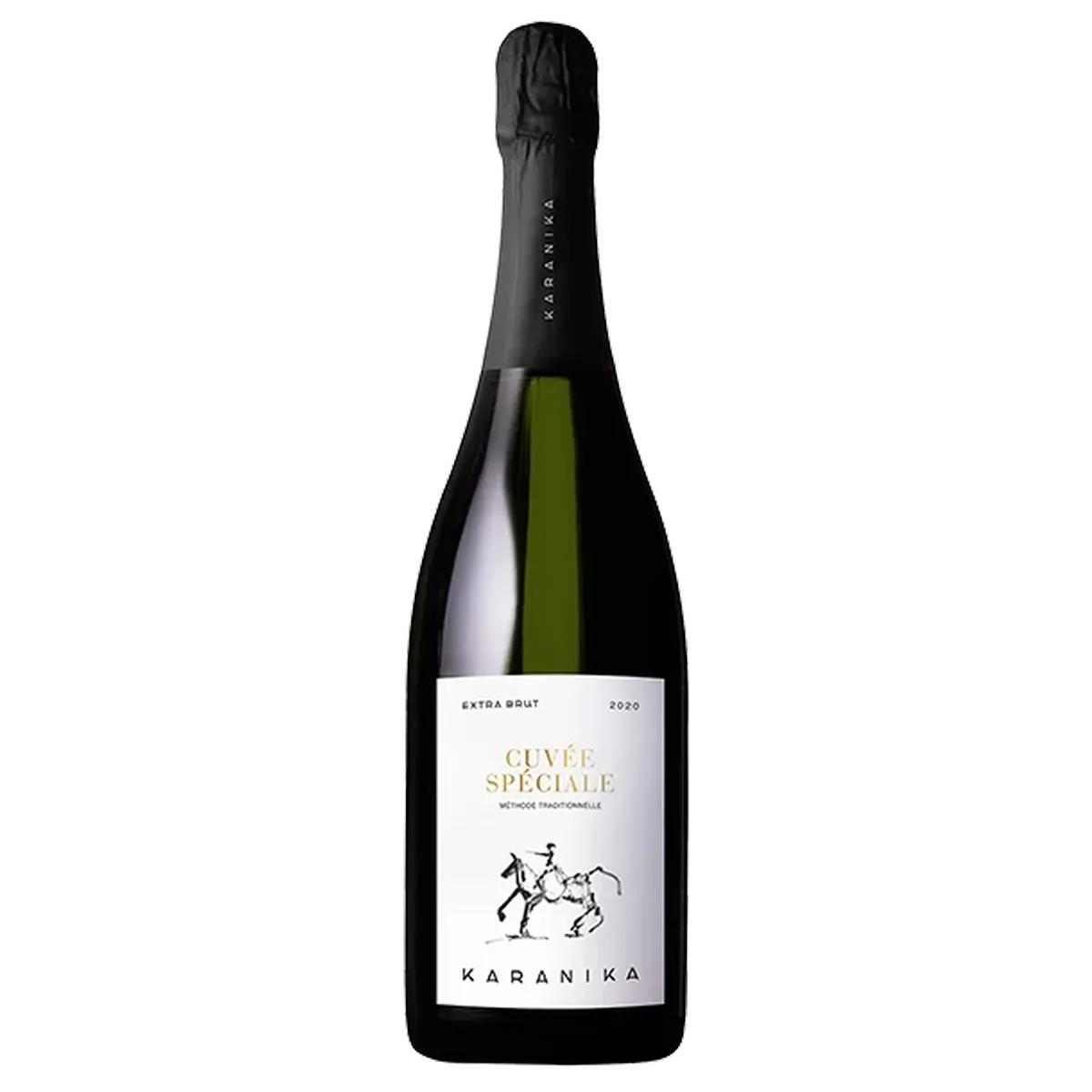 Botella de Domaine Karanika Cuvée Especial Extra Brut, vino espumoso de Grecia