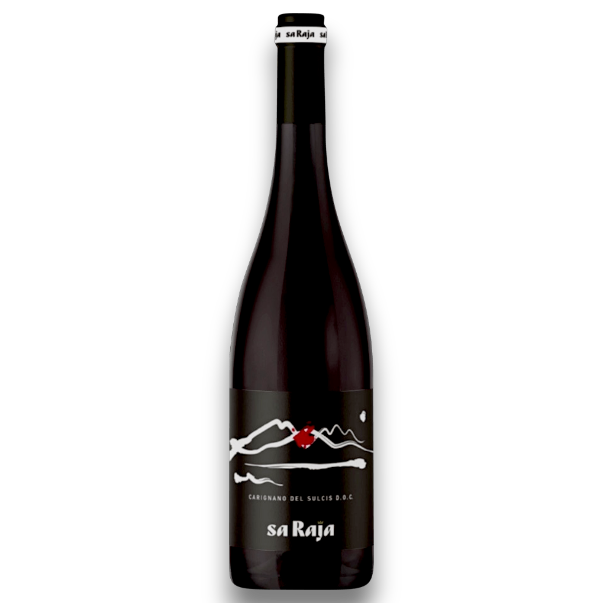 Botella de Saraja Carignano, vino tinto de Italia