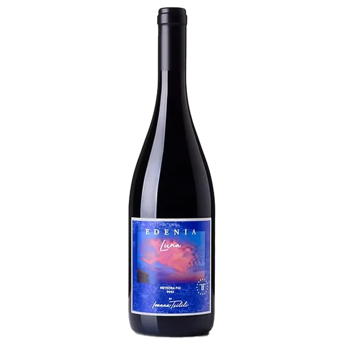 Botella de Edenia Luna Tsililis, vino tinto de Grecia
