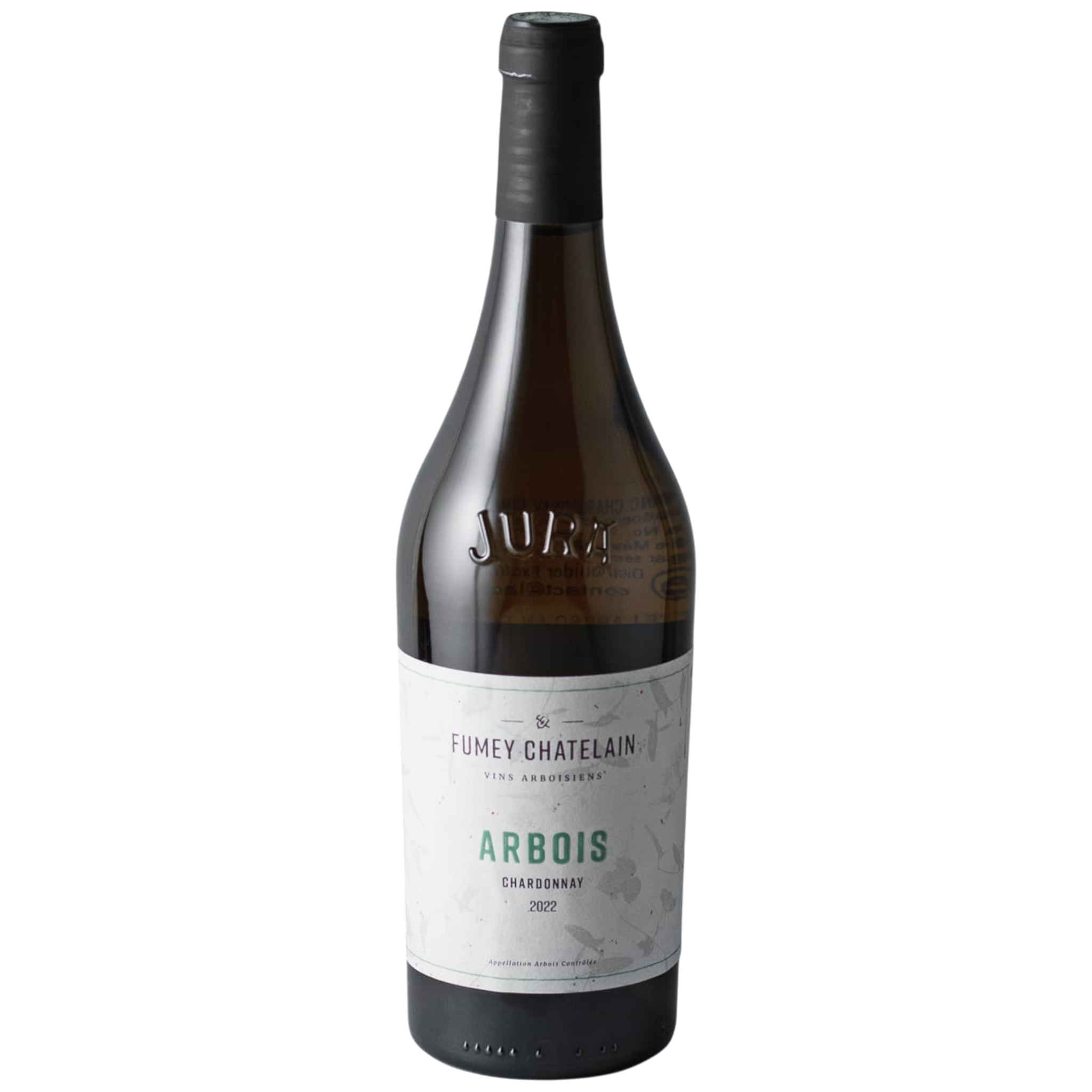 Botella de Fumey Arbois 2016 Jura, vino blanco de Francia