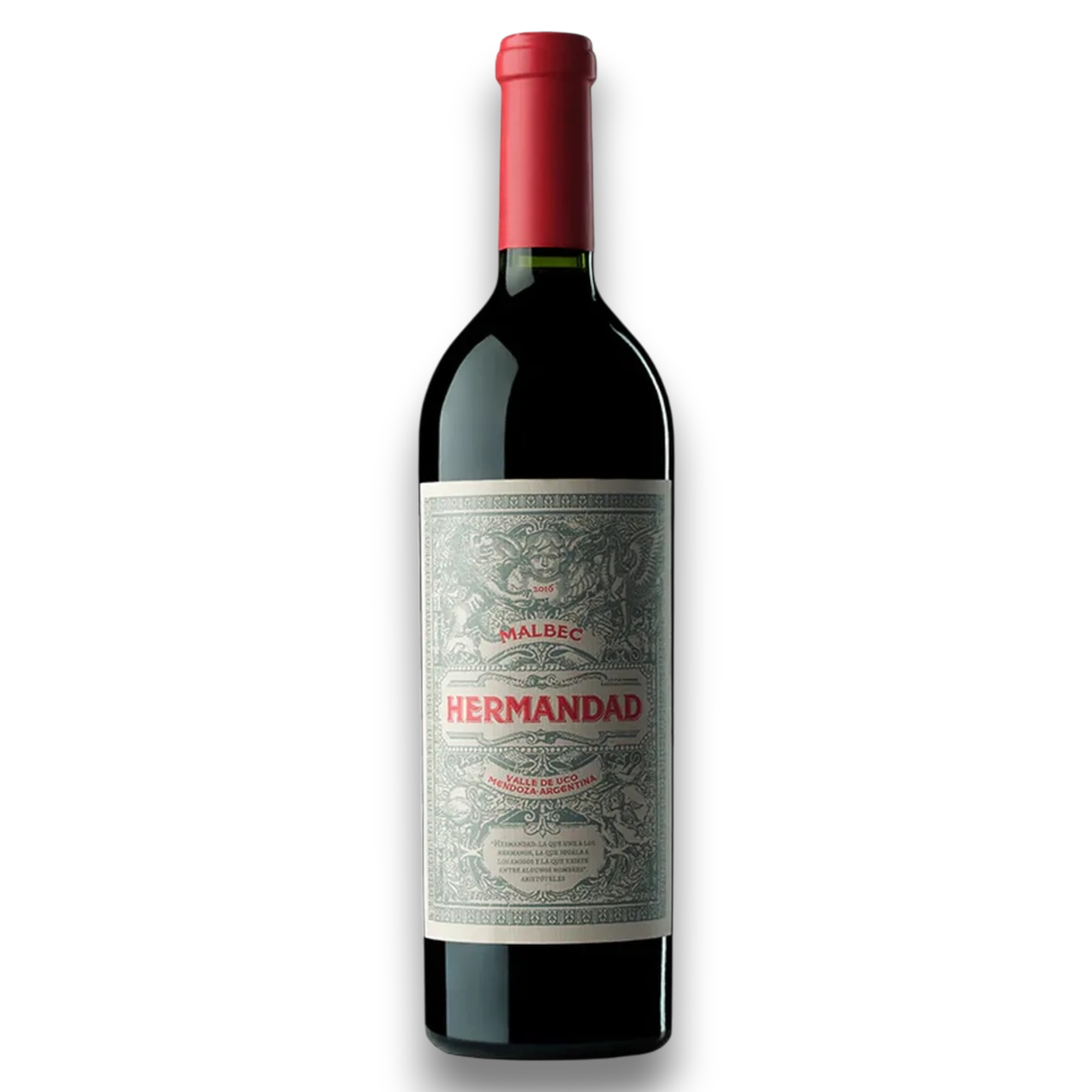 Botella de Hermandad Malbec, vino tinto de Malbec de Malbec, Argentina