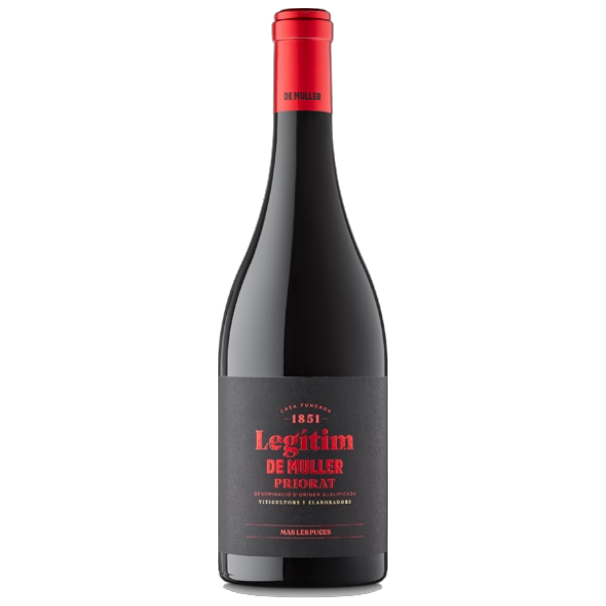 Botella de De Muller Legitim, vino tinto de Priorat, España