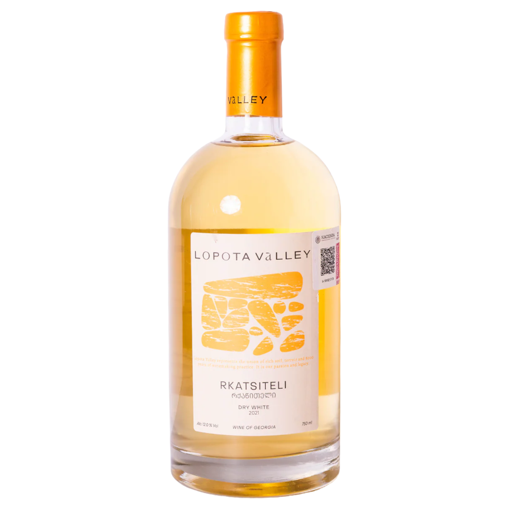 Botella de Lopota Valley, Raksiteli, vino blanco de Georgia