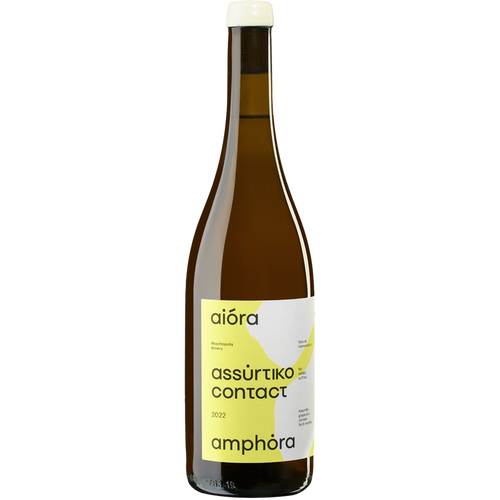 Botella de Assyrtiko Amphora, vino blanco de Assyrtiko de Grecia