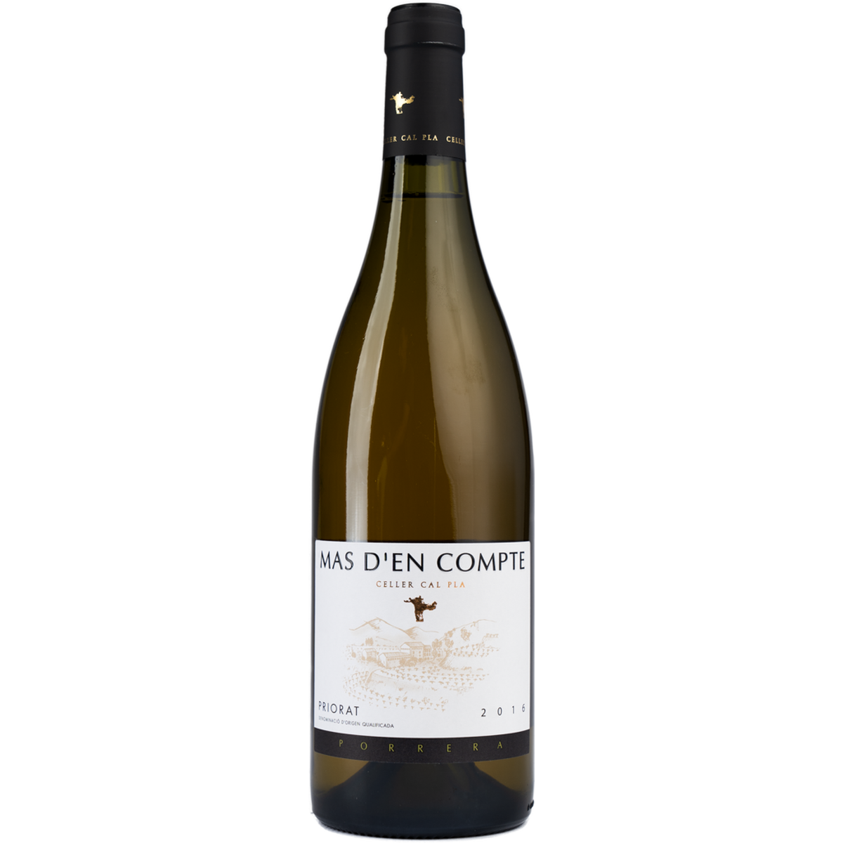 Botella de Mas D'En Compte Blanco 2019, vino blanco de Priorat, España