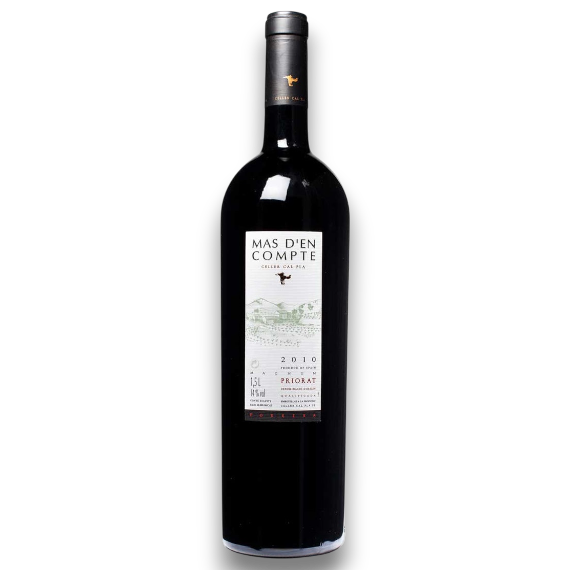 Botella de Mas D'En Compte Tinto 2018, vino tinto de Priorat, España