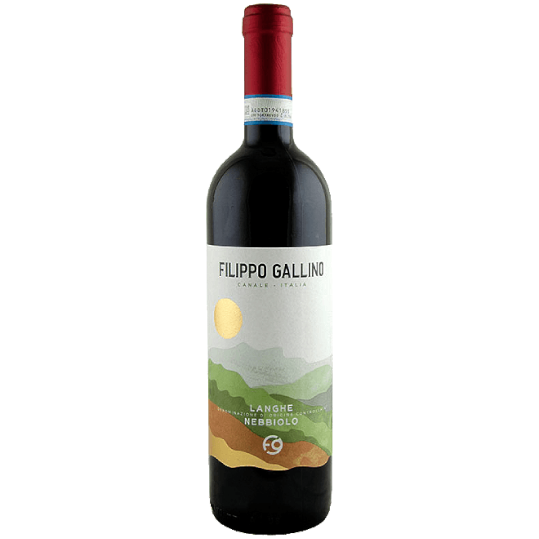 Botella de Nebbiolo Filippo Gallino 2023, vino tinto de Nebbiolo de Italia