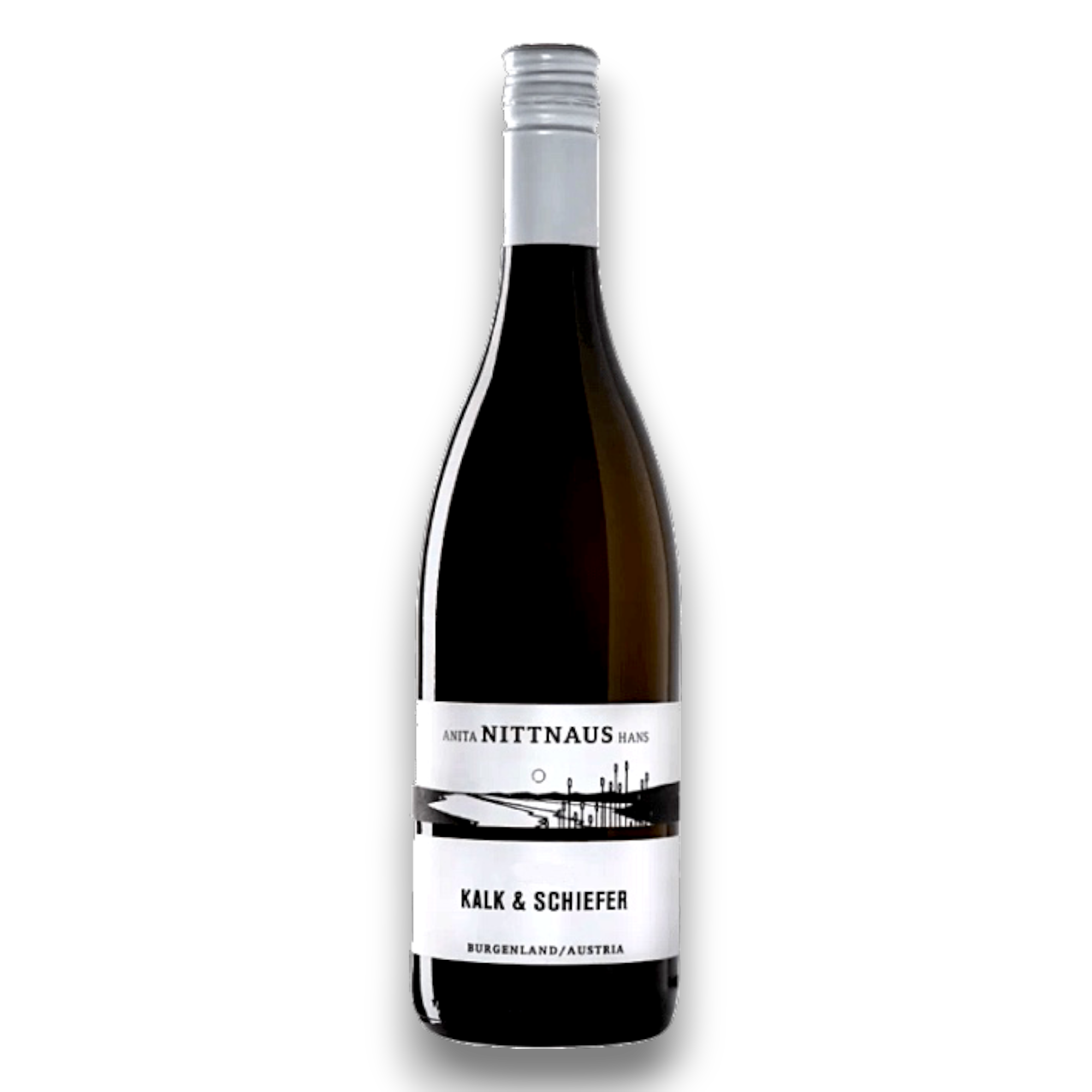 Botella de Nittnaus Kalk & Schiefer Weiss Pinot Blanc, vino blanco de Austria