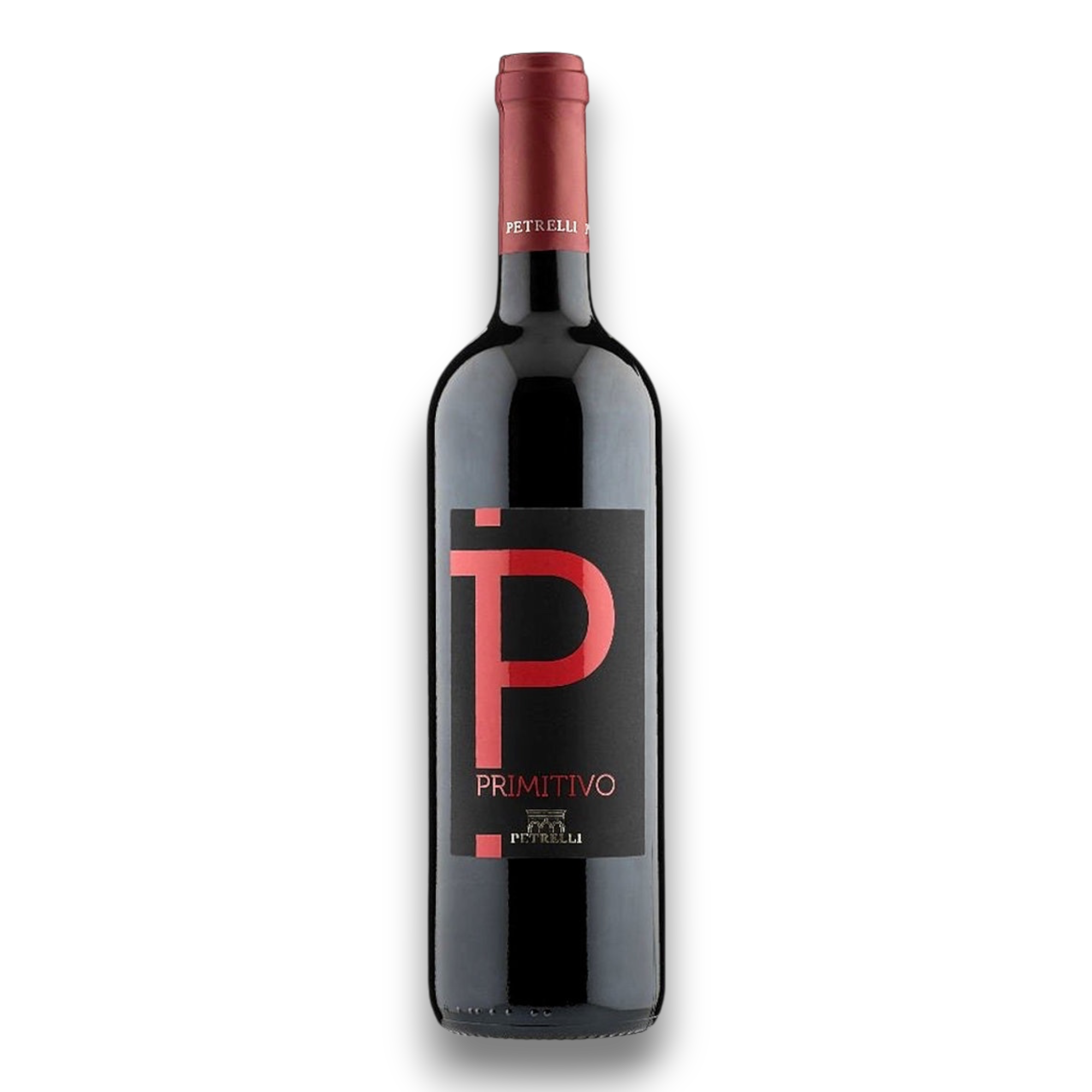 Botella de Primitivo Petrelli, vino tinto de Primitivo de Italia