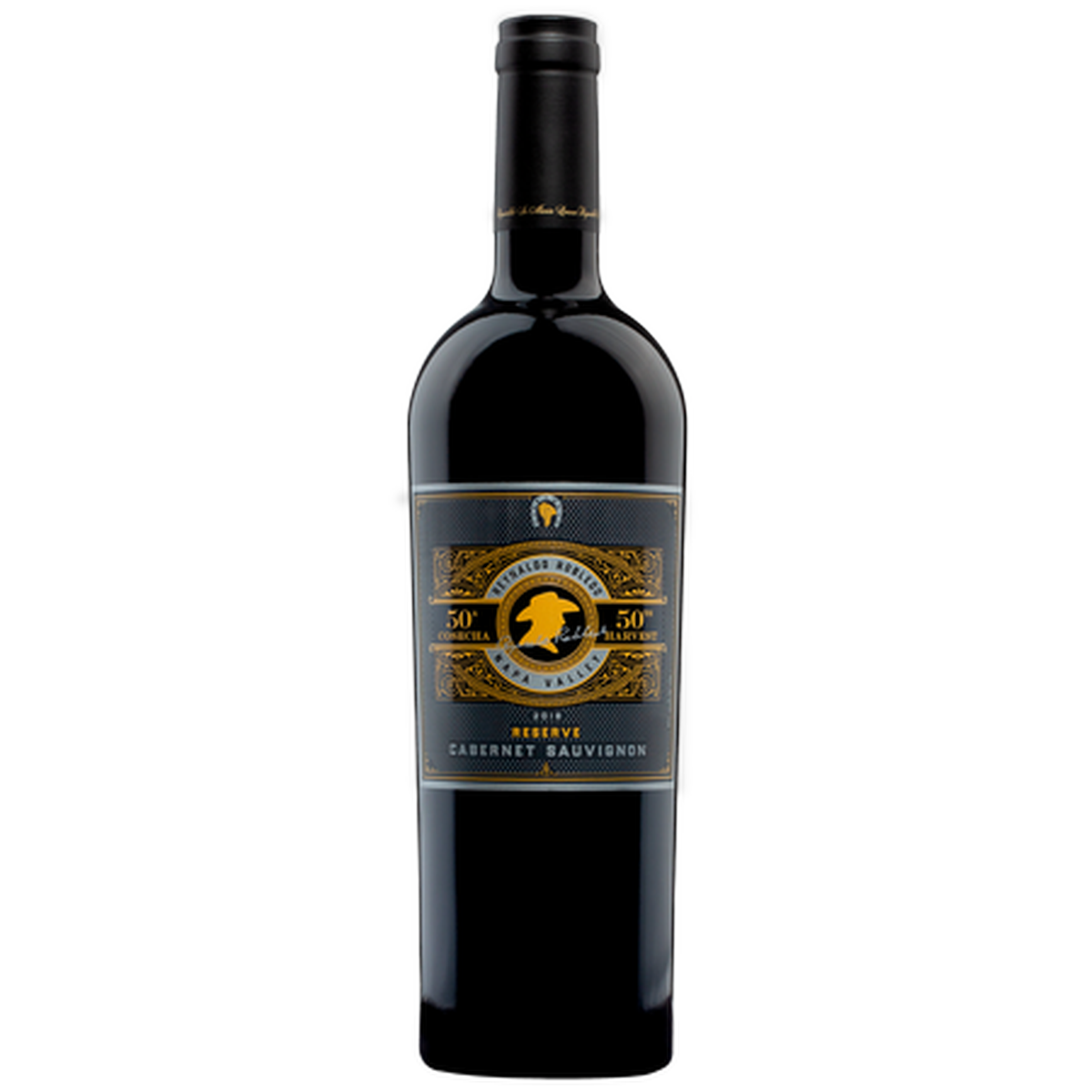 Botella de Robledo 50Th Harvest Limited Edition, vino tinto de Cabernet Sauvignon de Napa, México