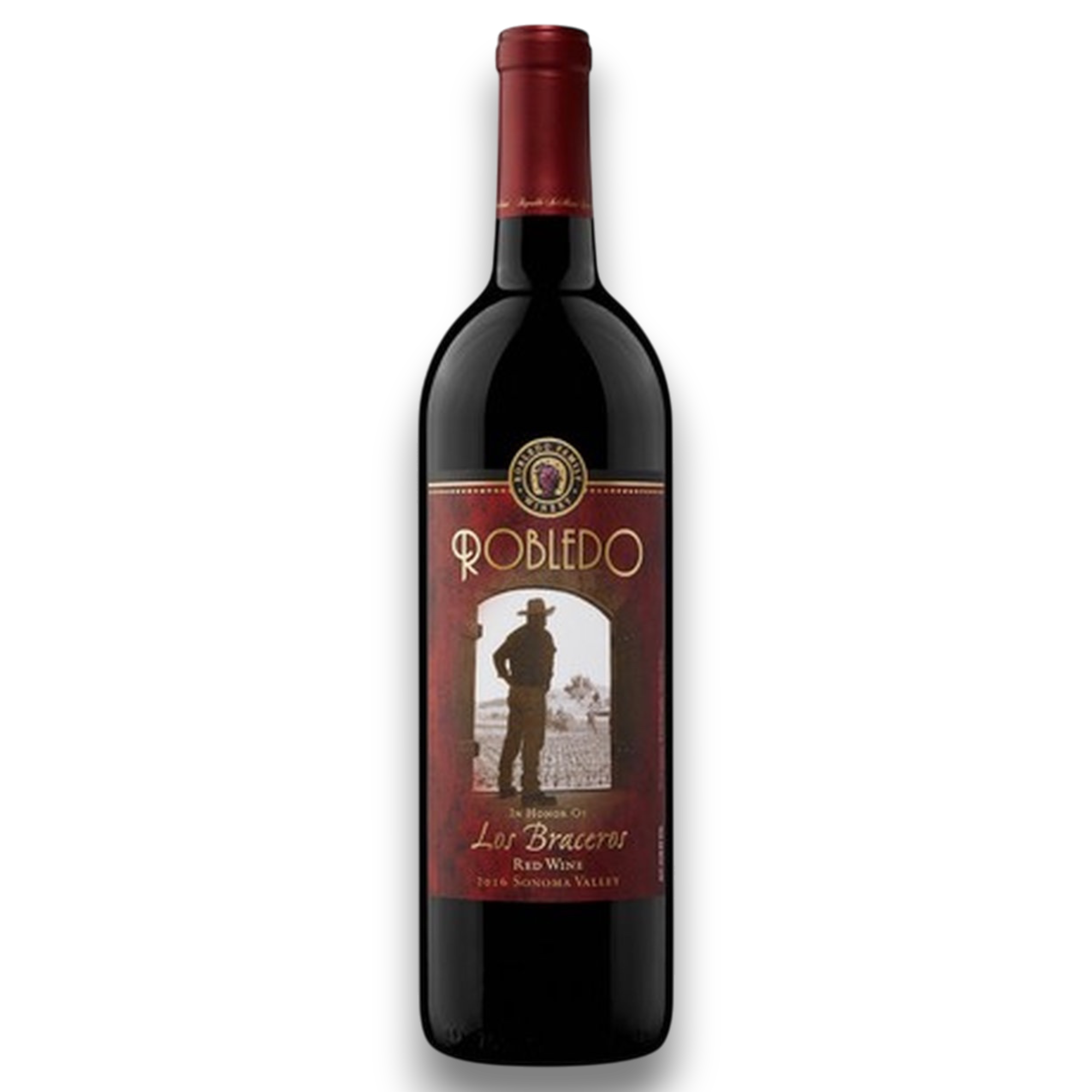 Botella de Robledo Braseros, vino tinto de México