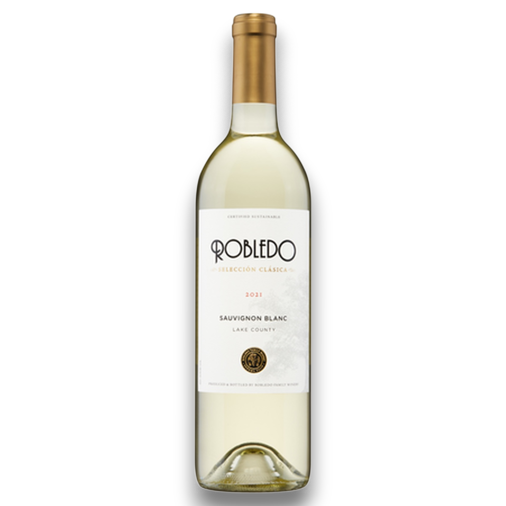 Botella de Robledo Sauvignon Blanc, vino blanco de Sauvignon Blanc de México