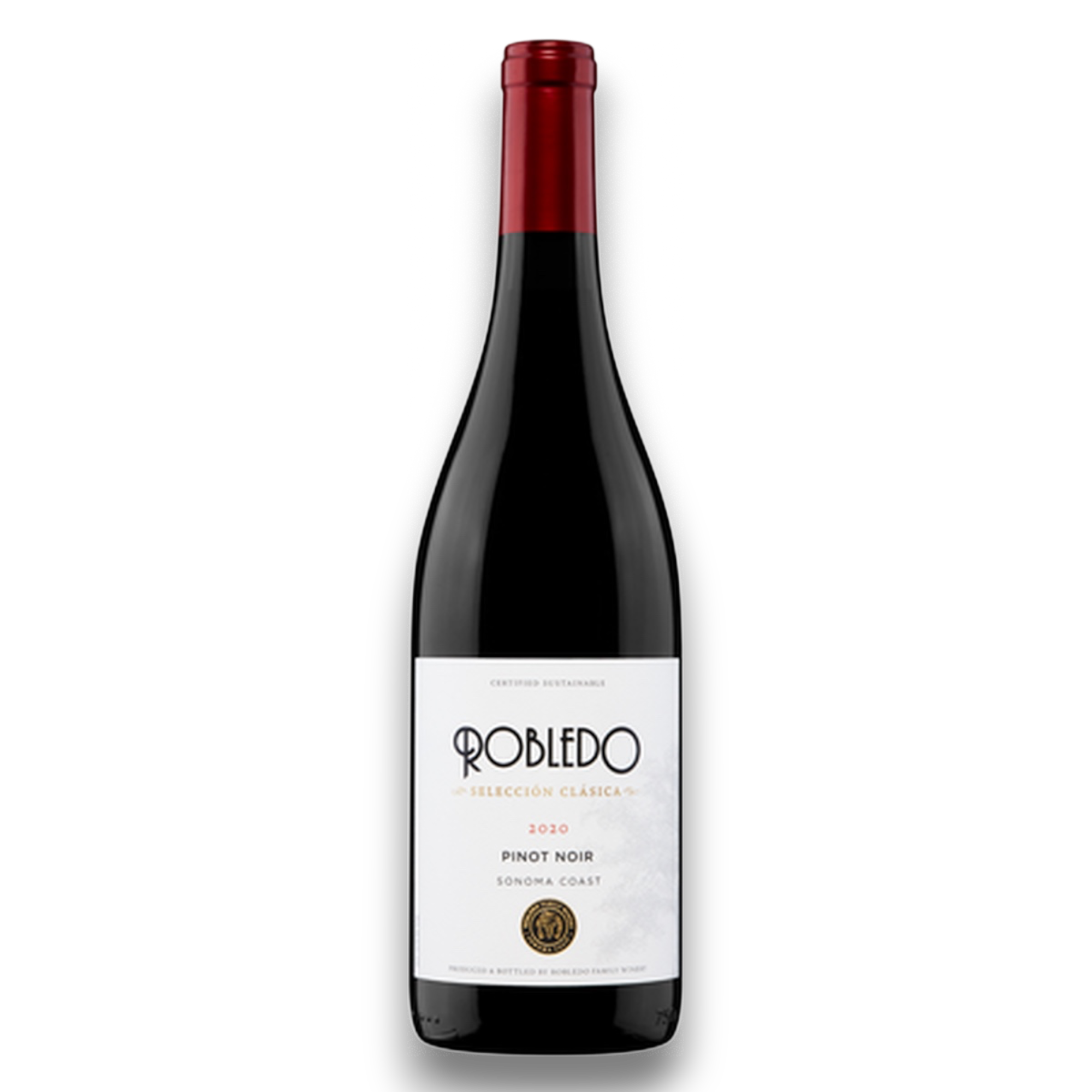 Botella de Robledo Selección Clásica Pinot Noir, vino tinto