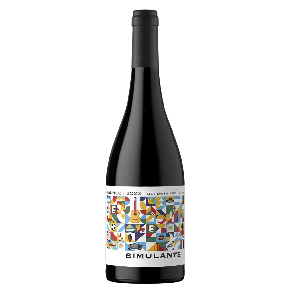 Botella de Simulante Malbec, vino tinto de Malbec de Malbec, Argentina