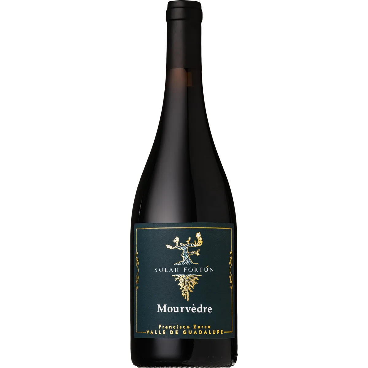 Botella de Solar Fortún Mourvedre, vino tinto de Mourvèdre de España