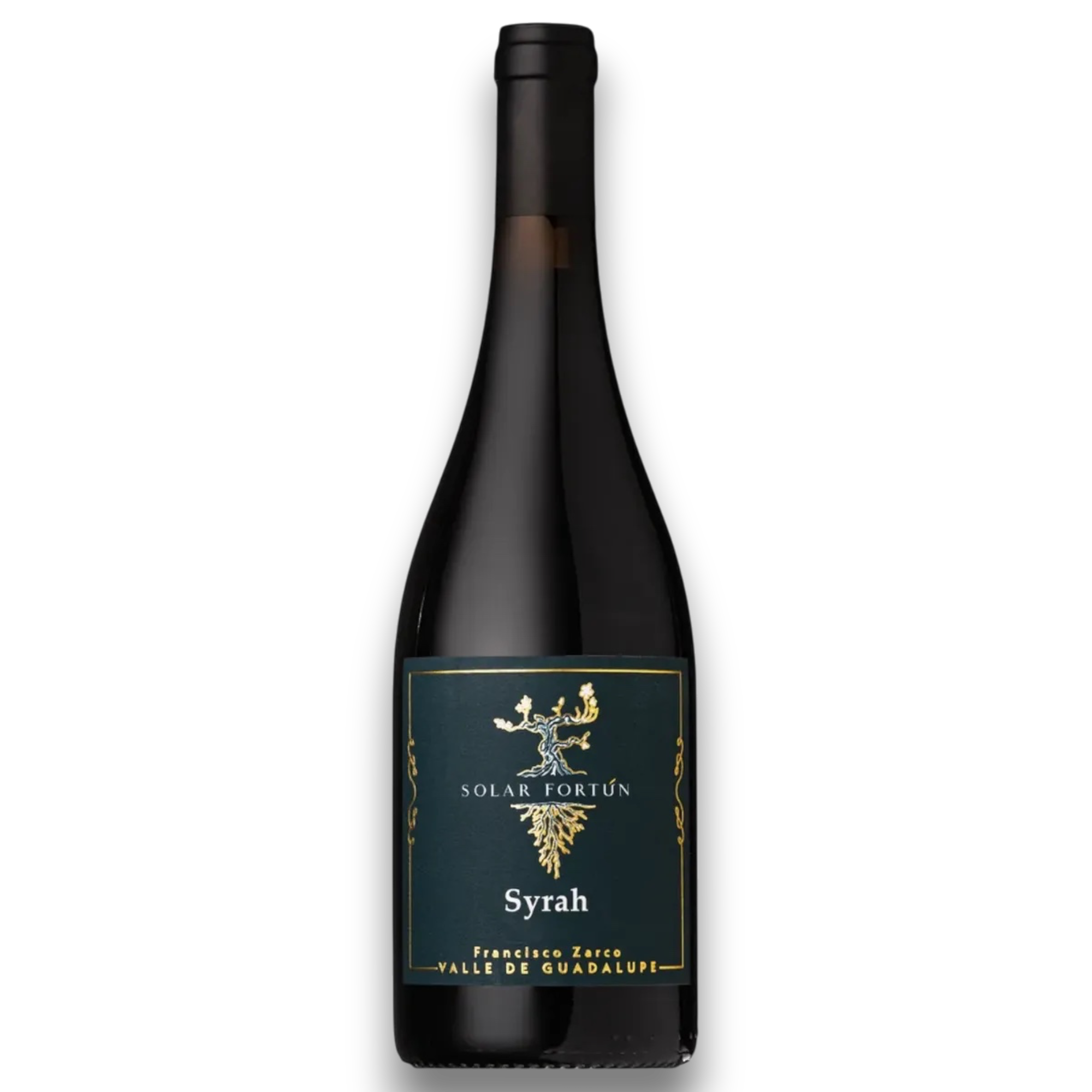 Botella de Solar Fortún Syrah, vino tinto