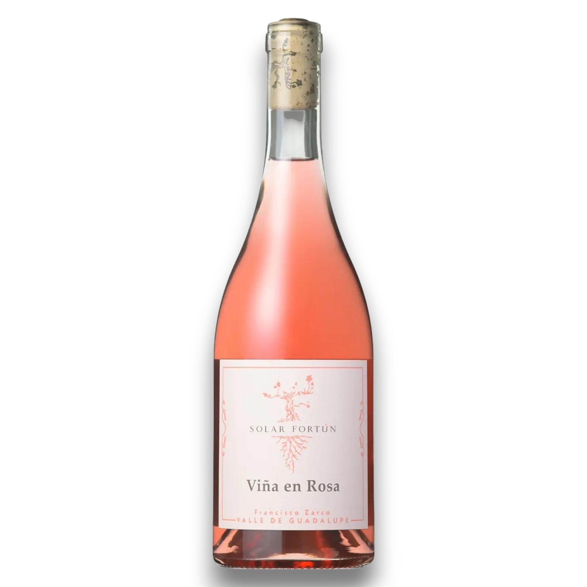 Botella de Solar Fortún Viña En Rosa, vino rosado de España