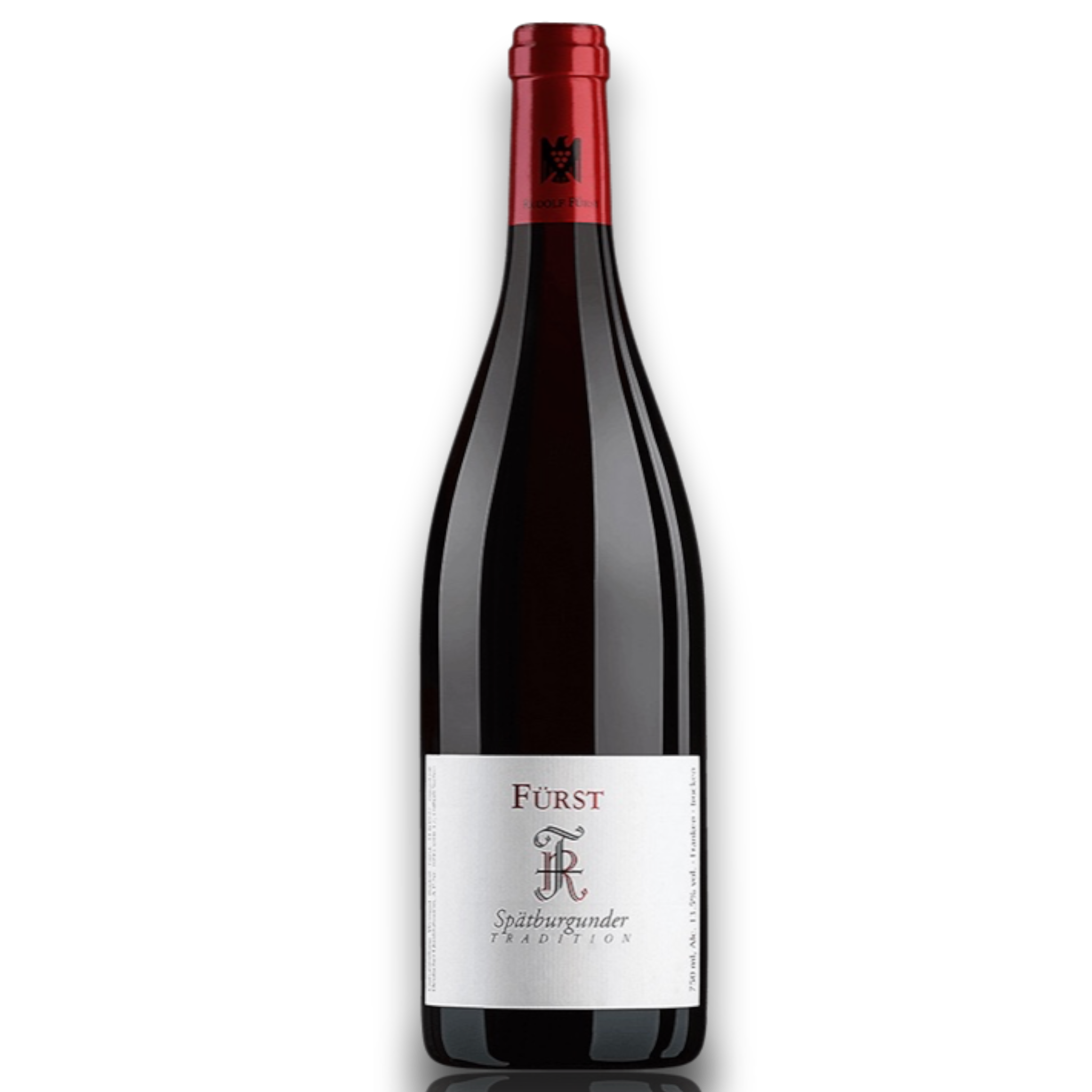 Botella de Fürst Bürgstadter Spätburgunder, vino tinto de Pinot Noir de Alemania