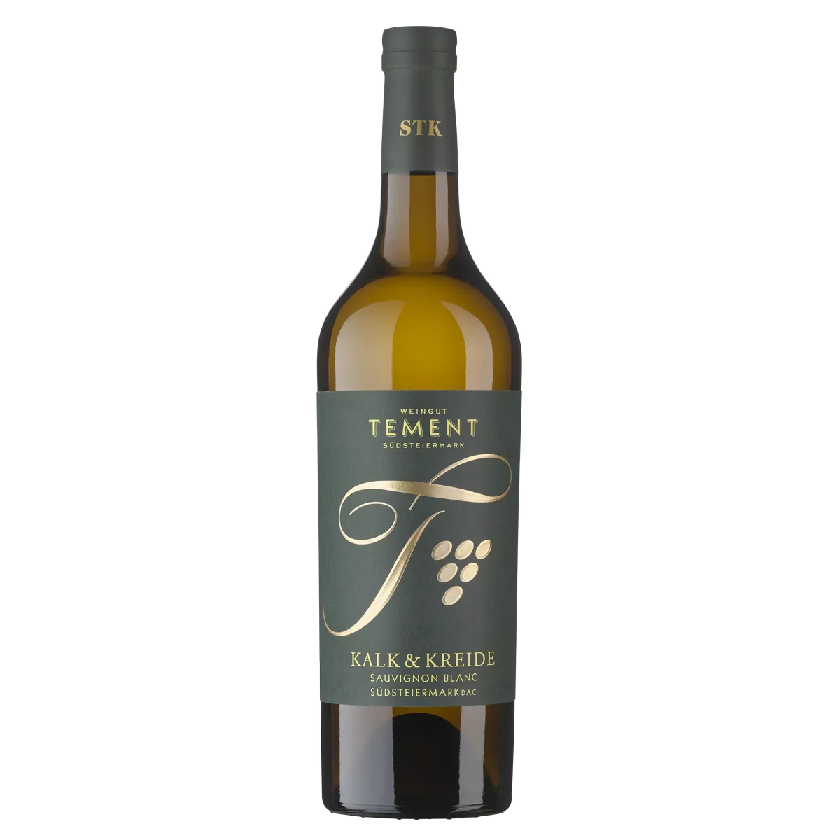Botella de Tement Sauvignon Blanc, vino blanco de Sauvignon Blanc de Austria