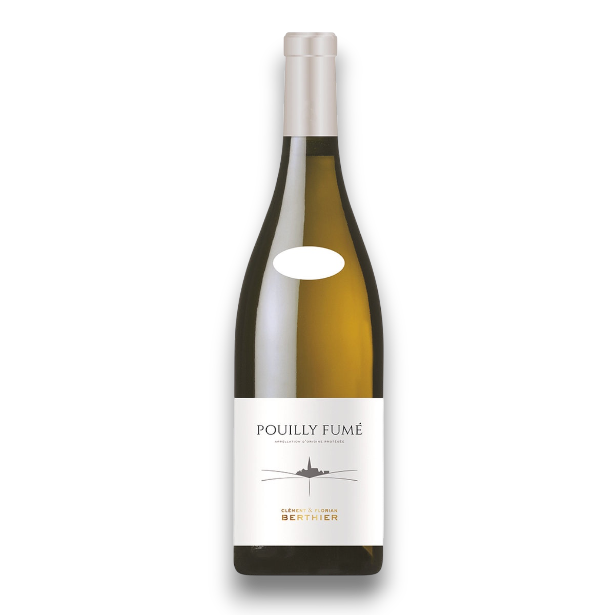 Botella de Pouilly‑Fumé Berthier, vino blanco de Sauvignon Blanc de Francia