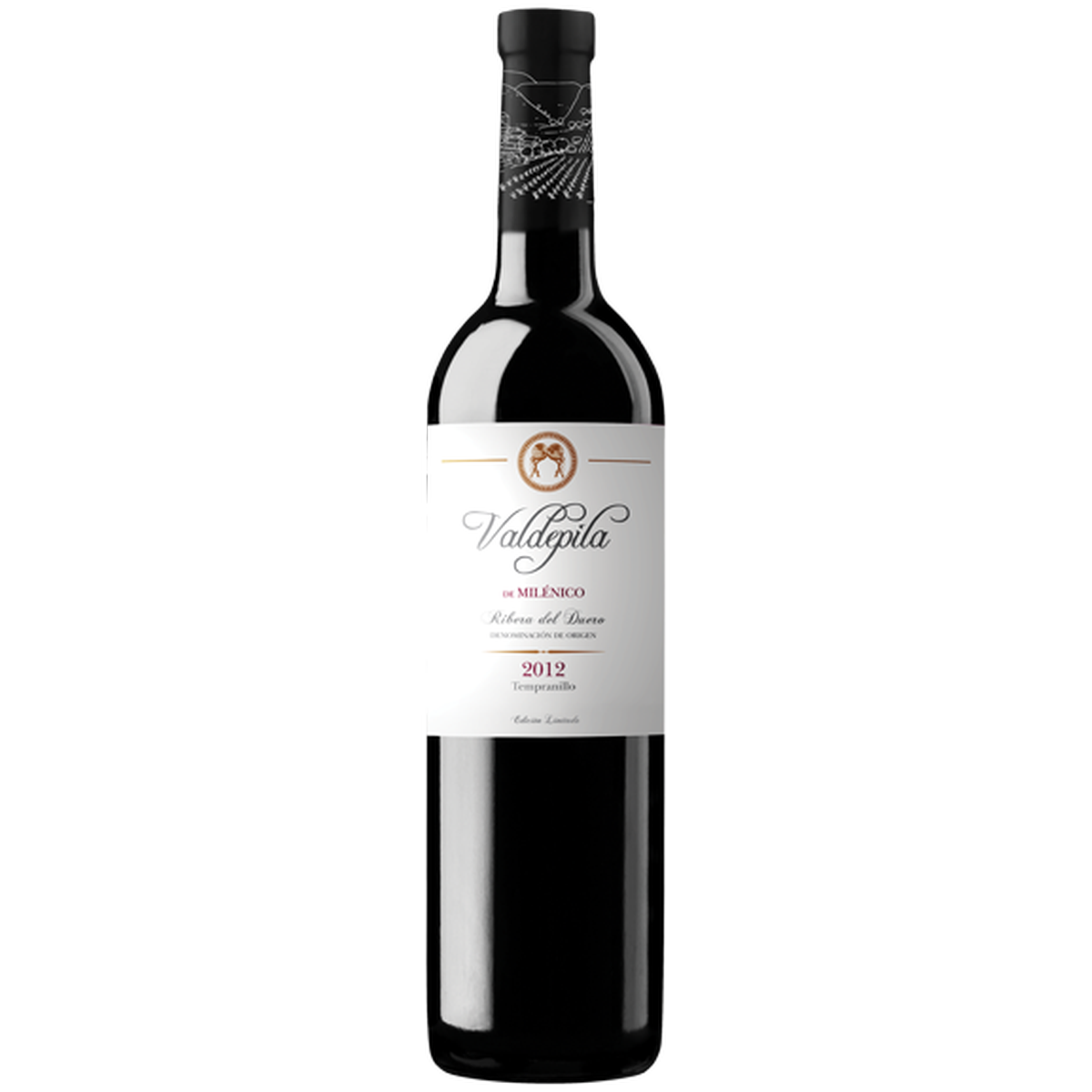 Botella de Valdepila, vino tinto de Tempranillo de España