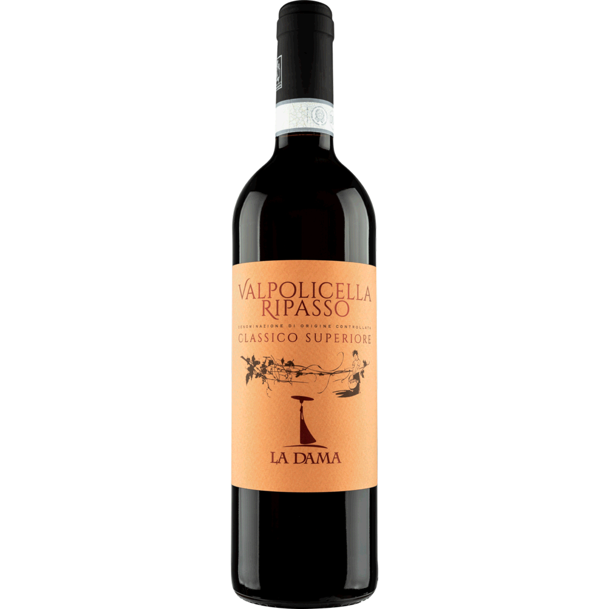 Botella de Valpolicella Ripasso Classico 2020 La Dama, vino tinto de Italia