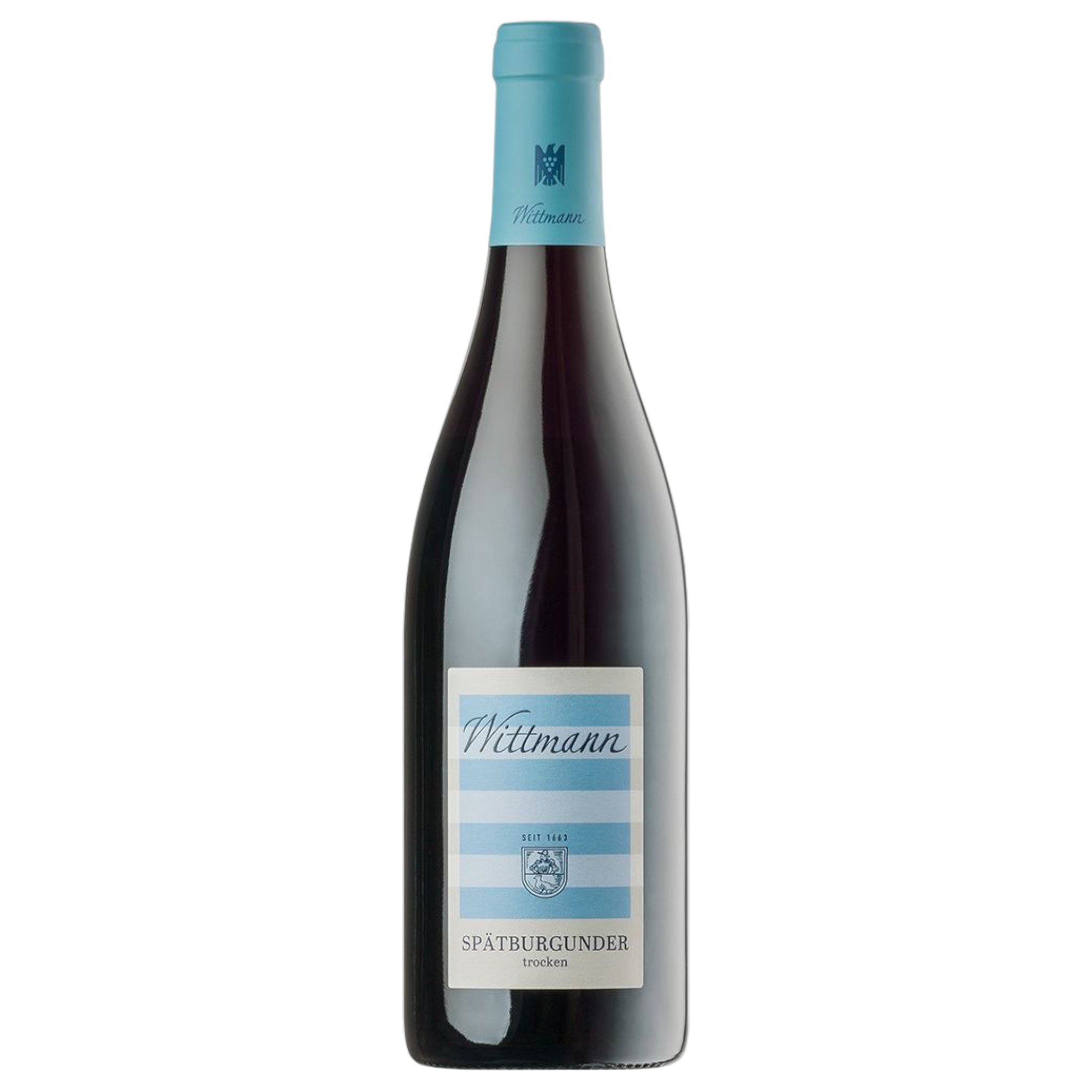 Botella de Wittmann Spatburgunder, vino tinto de Pinot Noir de Alemania