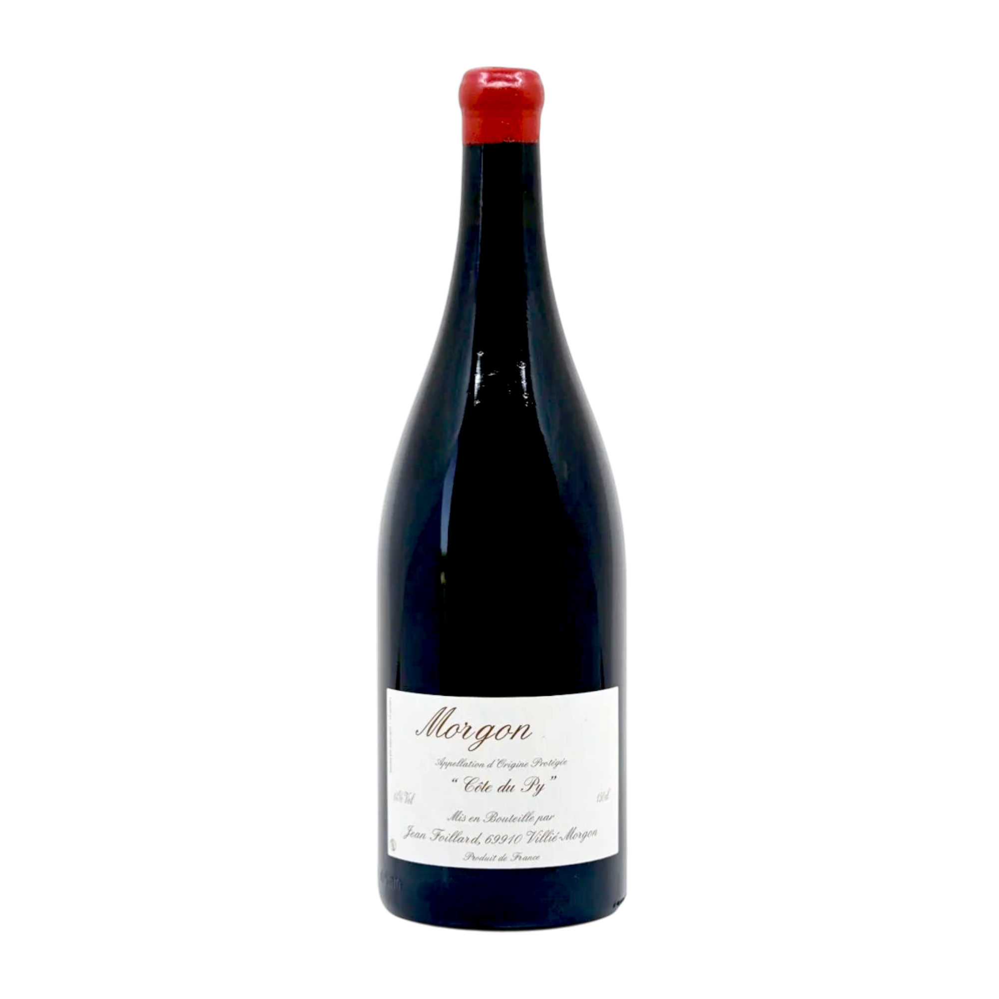 Botella de Morgon Cote du Py Rouge, vino tinto de Beaujolais, Francia