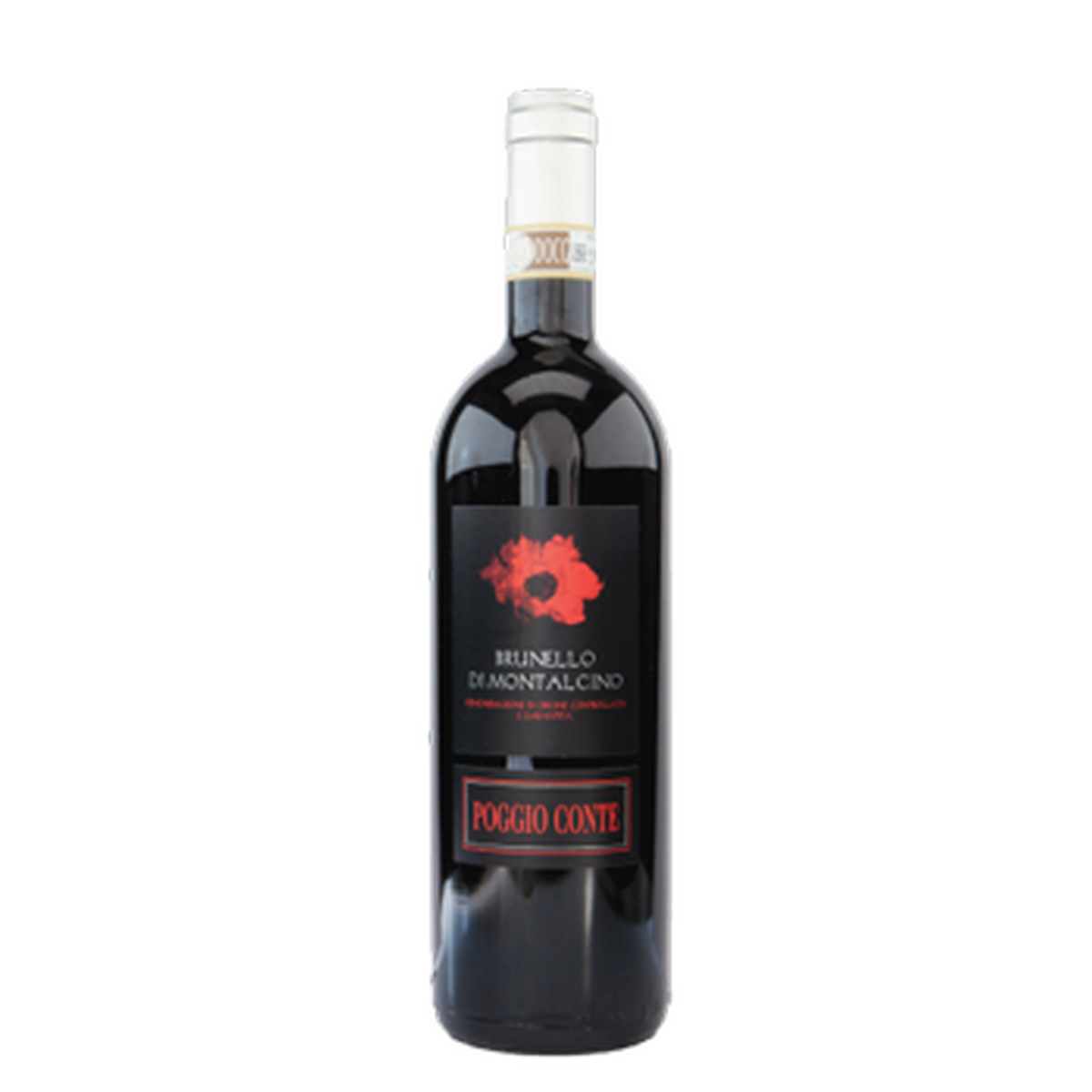 Botella de Brunello Di Montalcino Poggio Conte 2017, vino tinto de Sangiovese de Brunello, Italia