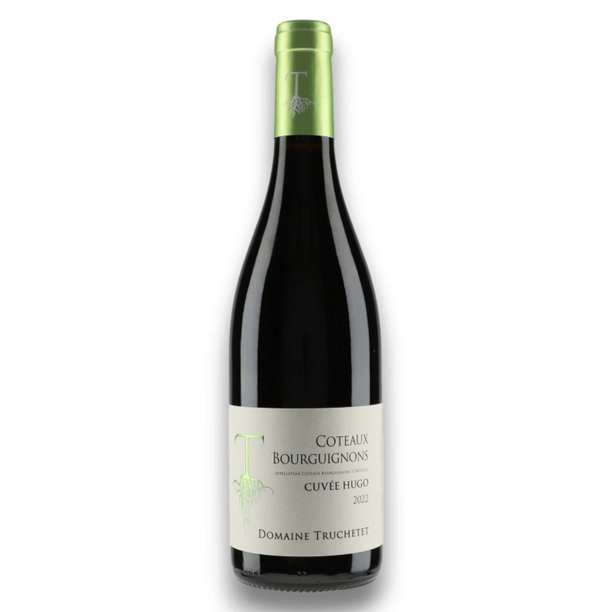 Botella de Domaine Truchetet Coteaux Bourguignons Cuvée Hugo, vino tinto de Pinot Noir de Borgoña, Francia