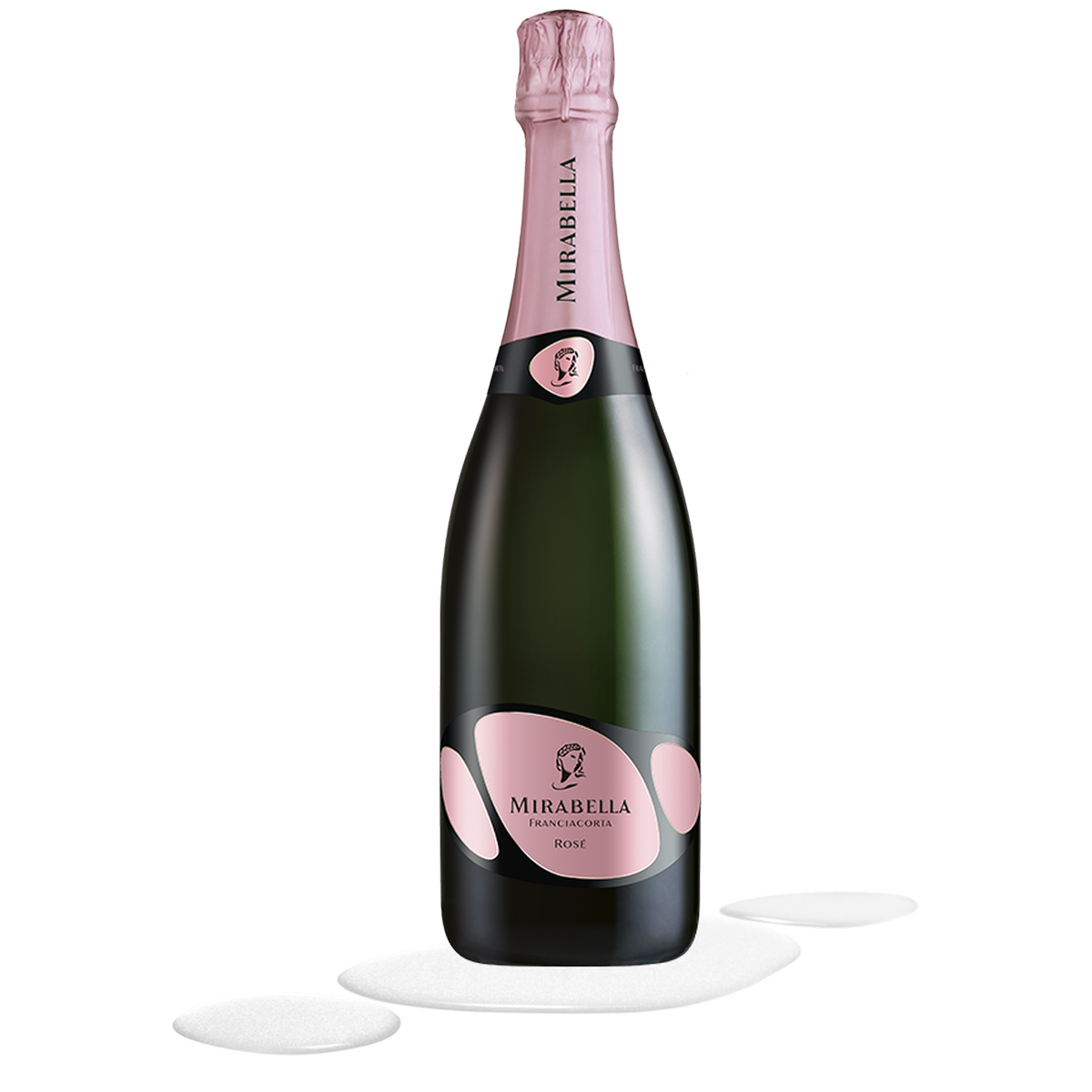 Botella de Mirabella Franciacorta Rosé, vino espumoso de Italia